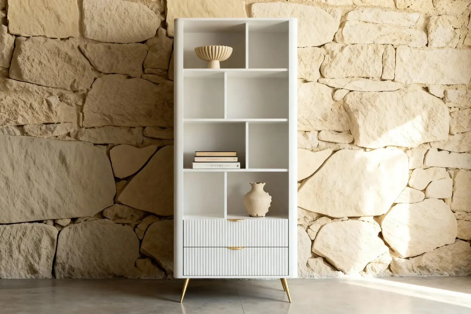 La bibliothèque dans le salon