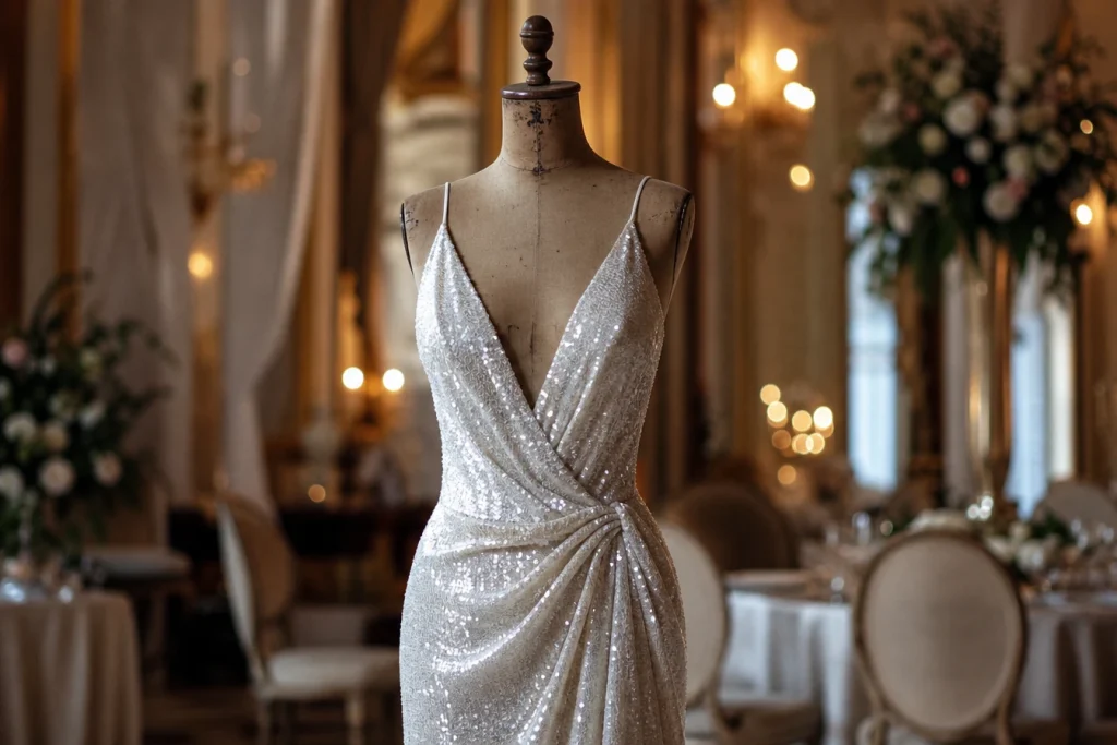 Mariage, réveillon, gala : trois façons d’adopter la robe blanche à paillettes
